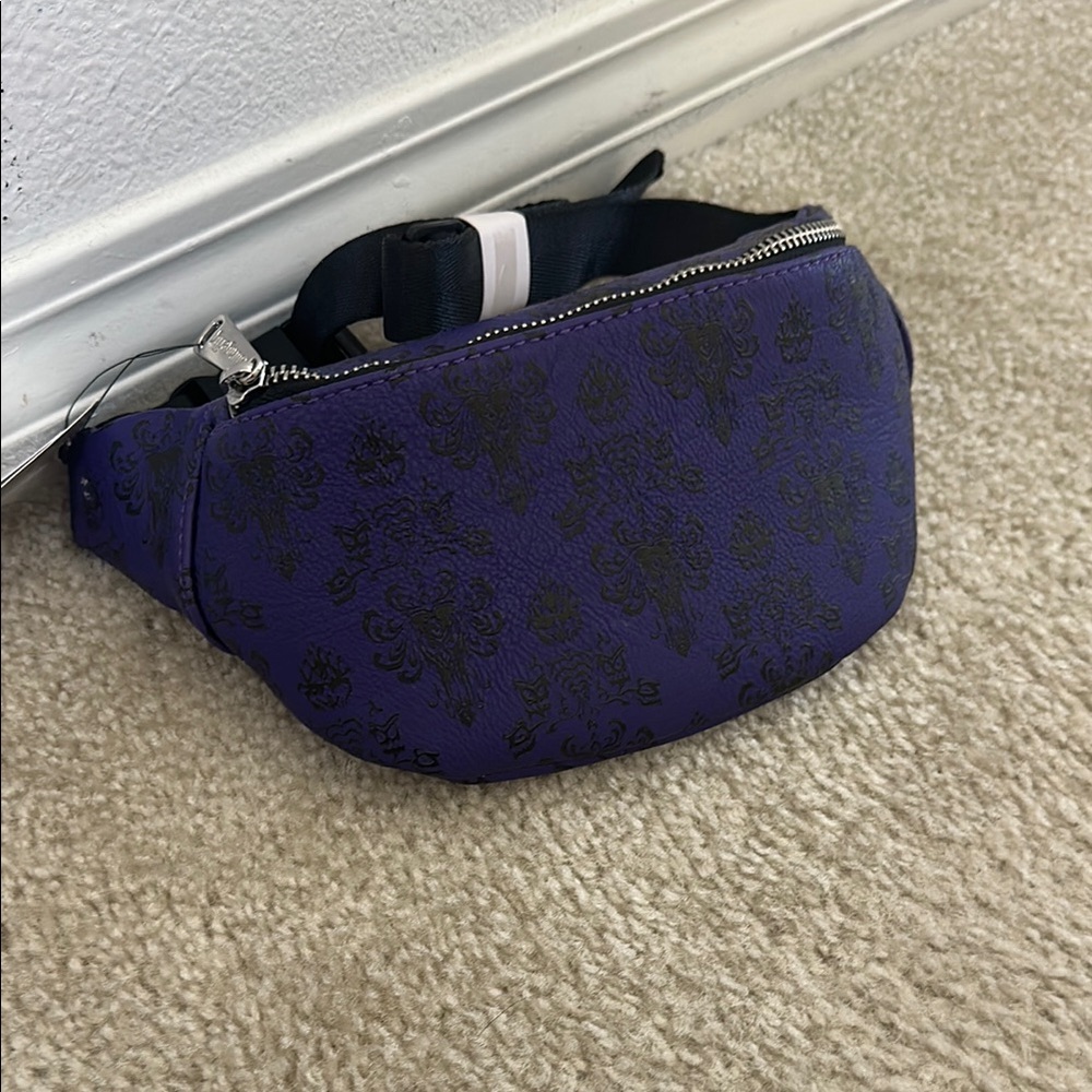 Loungefly Purple and Black Floral Bag